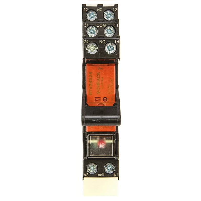 TE Connectivity Electromechanical Interface Relay, DIN Rail Mount, 24V AC Coil, DPDT, 8A Switching RT4S4R24 2-1415073-1