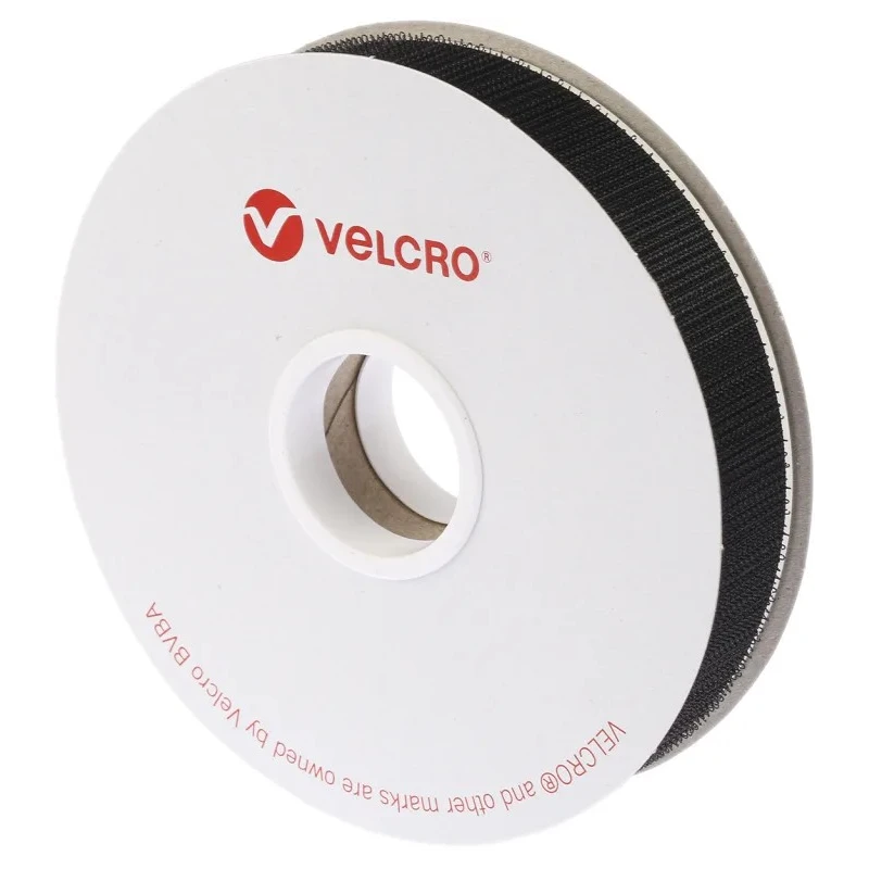 Velcro Black Hook Tape 20mm x 5m Water Based Acrylic Polymer Adhesive PS-18 EB88020330118264