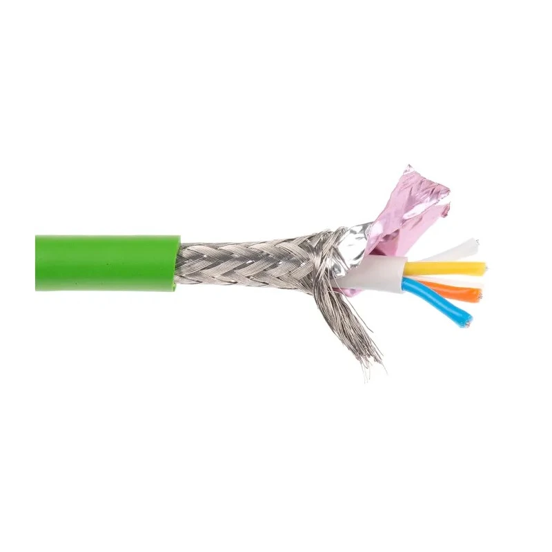 HARTING Cat5 Ethernet Cable 4 Core Shielded Screened PVC Jacket Green 50 m Cat5