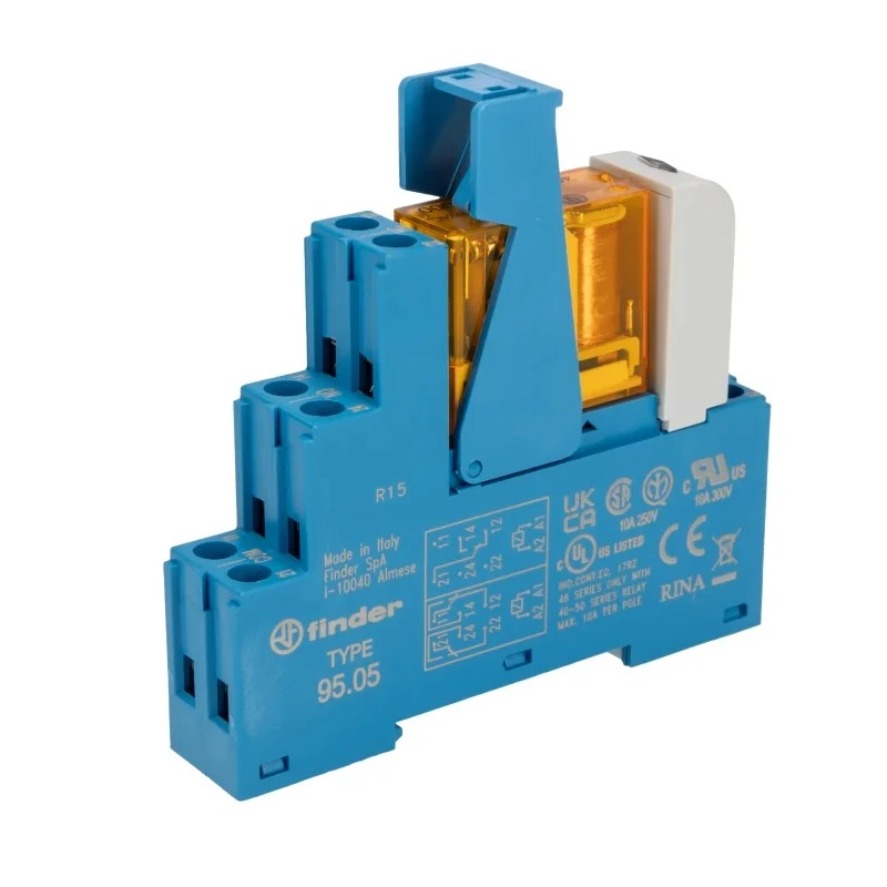 Finder 48 Series Interface Relay DIN Rail, DPDT, 110V AC Coil Voltage, 8A Switching Current, Silver 48.52.8.110.0060SPA