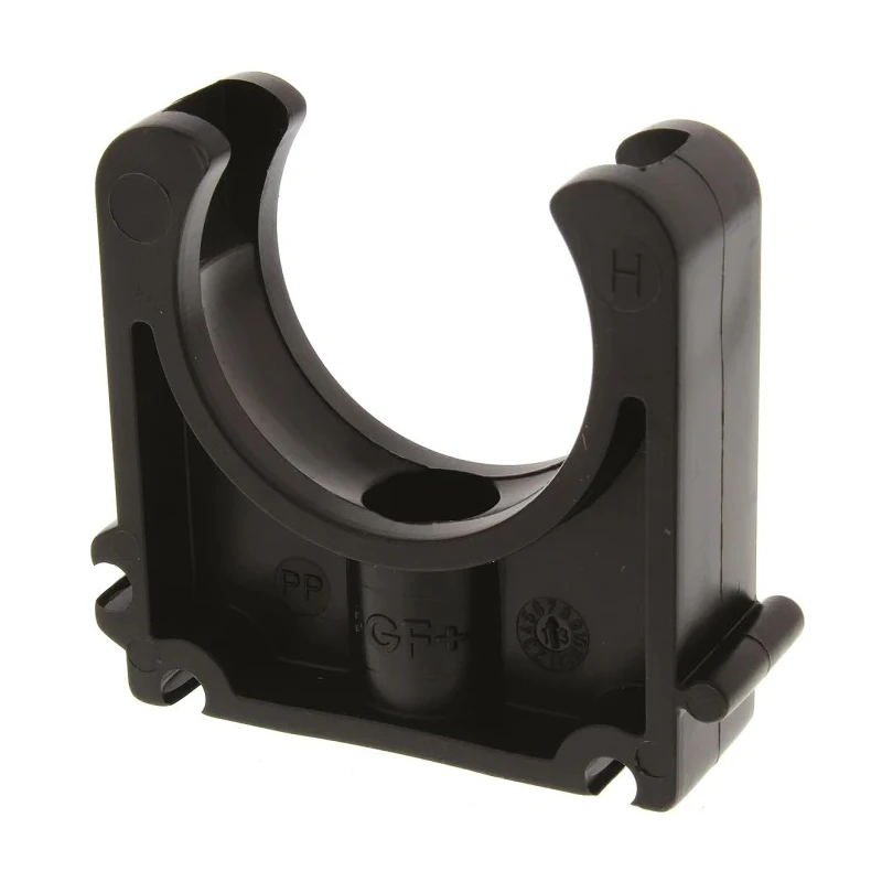 Georg Fischer Galvanised Polypropylene Black Saddle Clamp Pipe Clip 25.4mm Fixing Hole Diameter 6mm 167061088