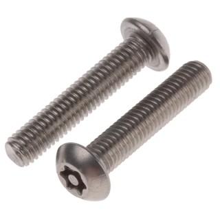 RS PRO Plain Stainless Steel Button Tamper Proof Security Screw, M5 x 25 mm 621-2726