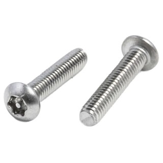RS PRO Plain Stainless Steel Button Tamper Proof Security Screw M4 x 20 mm 621-2669