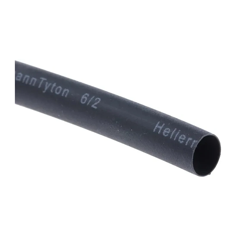 HellermannTyton Heat Shrink Tubing Black 6 mm Sleeve Diameter x 1m Length 3:1 Ratio Cross 319-00600 TREDUX-6/2-PO-X-BK