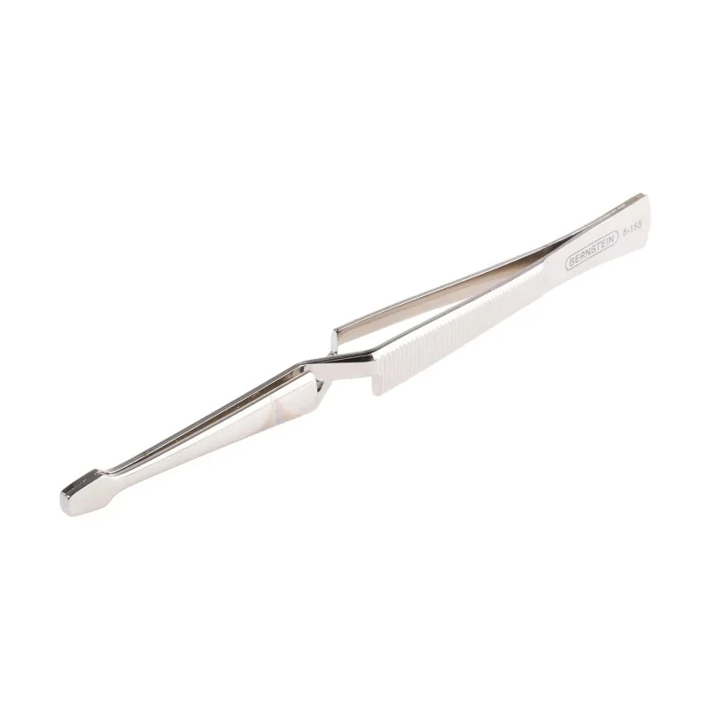 Bernstein 160mm Nickel Plated Steel Serrated Fine Tweezer 5-155