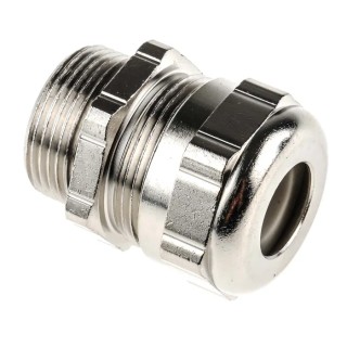 ABB Metallic Nickel Plated Brass Cable Gland, M25 Thread, 10 mm Min. Cable Diameter, 14 mm Max., IP68 Rated 264-7386