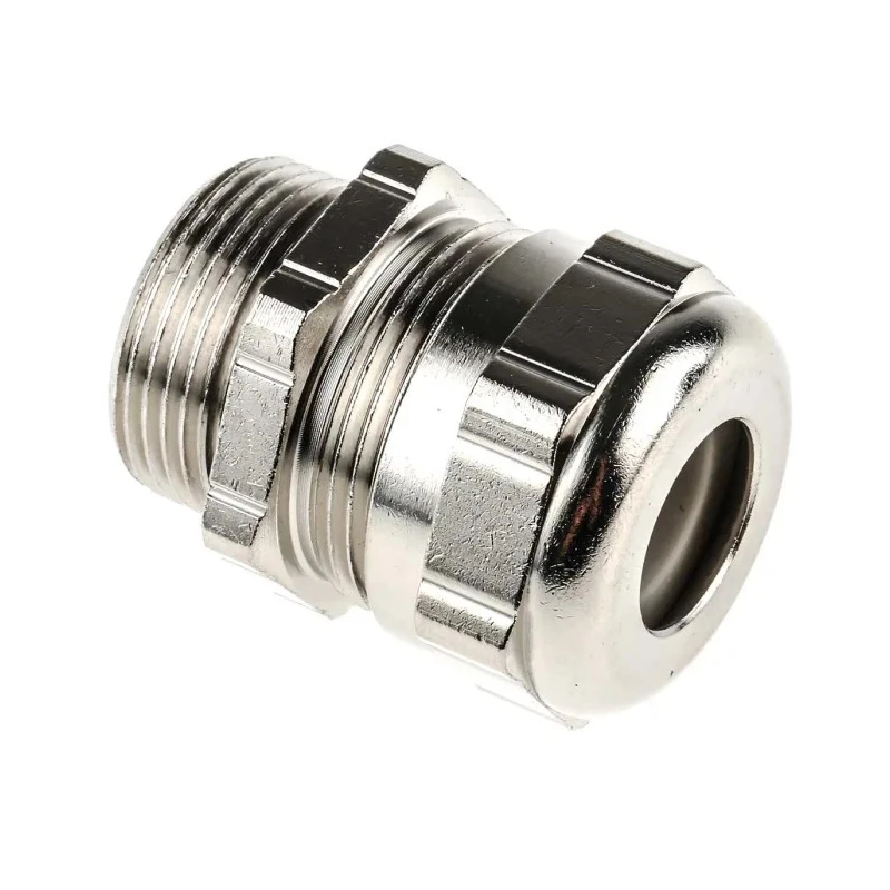 ABB Metallic Nickel Plated Brass Cable Gland, M25 Thread, 10 mm Min. Cable Diameter, 14 mm Max., IP68 Rated 264-7386