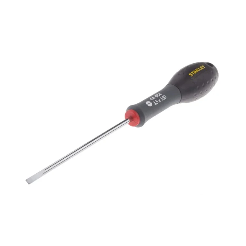 Stanley Standard Slotted Screwdriver 100 mm Blade, Insulated, Soft Grip Handle 1-64-984