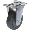 RS PRO Fixed Castor, 75 kg Load Capacity, 100 mm Rubber Wheel with Ball Bearing Hub 666-7570