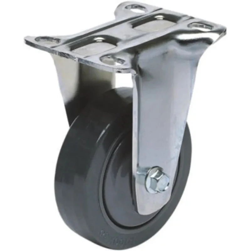 RS PRO Fixed Castor, 75 kg Load Capacity, 100 mm Rubber Wheel with Ball Bearing Hub 666-7570