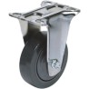 RS PRO Fixed Castor, 75 kg Load Capacity, 100 mm Rubber Wheel with Ball Bearing Hub 666-7570