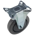 RS PRO Fixed Castor 90 kg Capacity 125 mm Wheel Diameter Rubber Tyred Silent Running Castor with Ball Bearing Hub 666-7586