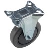 RS PRO Fixed Castor 90 kg Capacity 125 mm Wheel Diameter Rubber Tyred Silent Running Castor with Ball Bearing Hub 666-7586