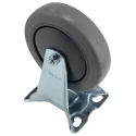 RS PRO Fixed Castor 90 kg Capacity 125 mm Wheel Diameter Rubber Tyred Silent Running Castor with Ball Bearing Hub 666-7586