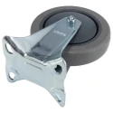 RS PRO Fixed Castor 90 kg Capacity 125 mm Wheel Diameter Rubber Tyred Silent Running Castor with Ball Bearing Hub 666-7586