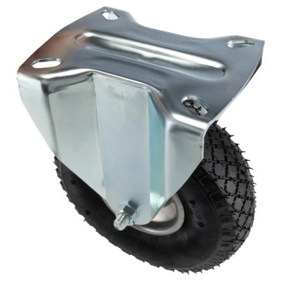 RS PRO Fixed Castor, 150 kg Load Capacity, 260 mm Rubber Wheel, Steel Hub, Roller Bearing, Fixed Rotation 666-7606
