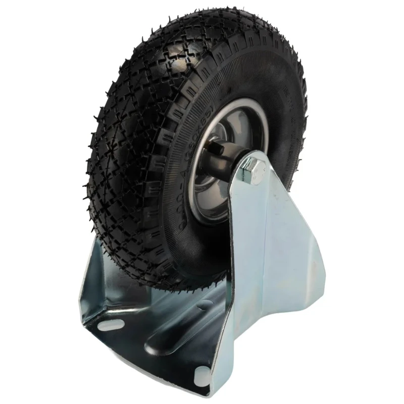 RS PRO Fixed Castor, 150 kg Load Capacity, 260 mm Rubber Wheel, Steel Hub, Roller Bearing, Fixed Rotation 666-7606