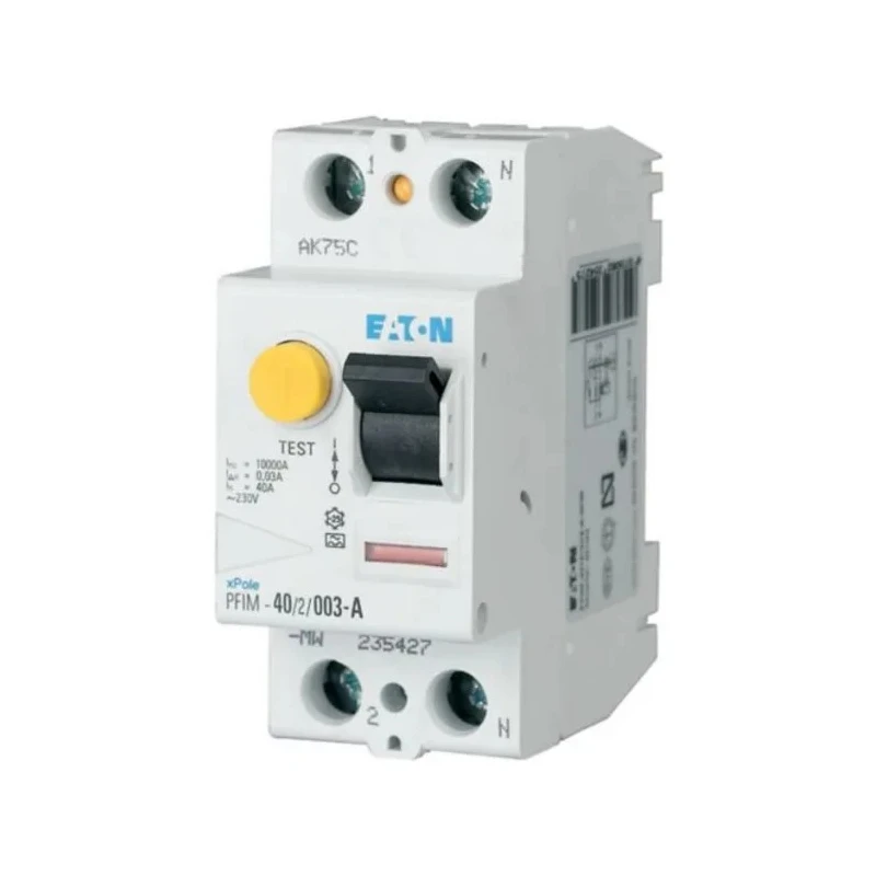 Eaton Xboard Series Residual Current Circuit Breaker 25A 1-Pole 30 mA Type AC 500A 230V AC 235390 PFIM-25/2/003-MW