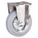 LAG Fixed Castor 80 kg Capacity 100 mm Wheel Rubber Galvanised Steel Frame 12458G