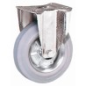 LAG Fixed Castor 80 kg Capacity 100 mm Wheel Rubber Galvanised Steel Frame 12458G