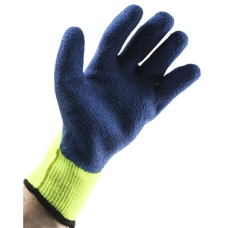 Ansell PowerFlex Yellow Acrylic Work Gloves, Size 10, Latex Coating 80400100