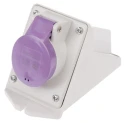 Scame Wall Mount Industrial Power Connector 16A, 25V, IP44 Rated, 2 Pole, Angled Socket, Thermoplastic, IEC309 IP44
