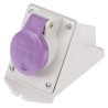 Scame Wall Mount Industrial Power Connector 16A, 25V, IP44 Rated, 2 Pole, Angled Socket, Thermoplastic, IEC309 IP44