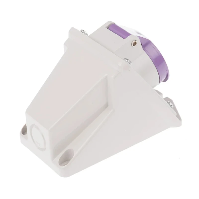 Scame Wall Mount Industrial Power Connector 16A, 25V, IP44 Rated, 2 Pole, Angled Socket, Thermoplastic, IEC309 IP44