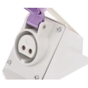 Scame Wall Mount Industrial Power Connector 16A, 25V, IP44 Rated, 2 Pole, Angled Socket, Thermoplastic, IEC309 IP44