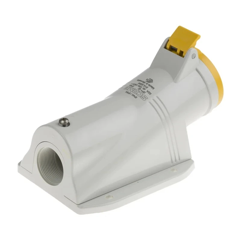 Scame Wall Mount Industrial Power Connector, 2P+PE, 32A, 110V, IP44 Rated, Thermoplastic, OPTIMA-BASE IP44