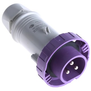 Scame IEC309 IP67 Purple Cable Mount 3P Straight Industrial Power Connector 16A 20V 25V 235.1604