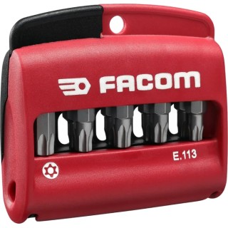 Facom Torx Screwdriver Bit Set 1/4-25 mm, Polyamide Material, 10 Pieces E.113PB
