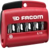 Facom Torx Screwdriver Bit Set 1/4-25 mm, Polyamide Material, 10 Pieces E.113PB