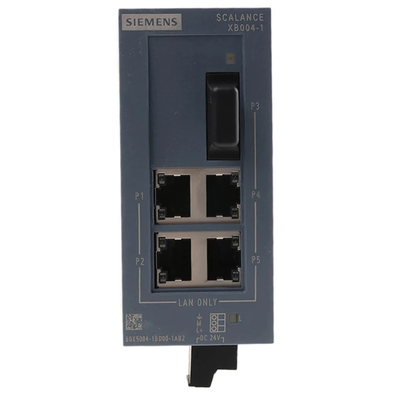 Siemens Unmanaged 4 Port Ethernet Switch 6GK5004-1BD00-1AB2, 100Mbps, 24V AC/DC Supply, Germany