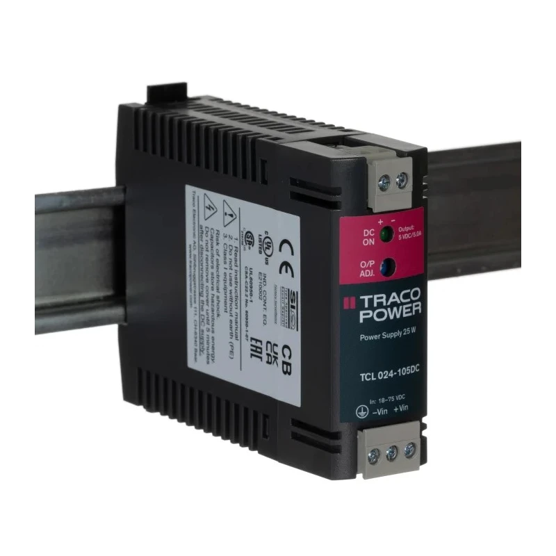 TRACOPOWER DC/DC Converter 5V DC Output, 5A, 18-75V DC Input, Operating -25°C to 70°C TCL 024-105 DC
