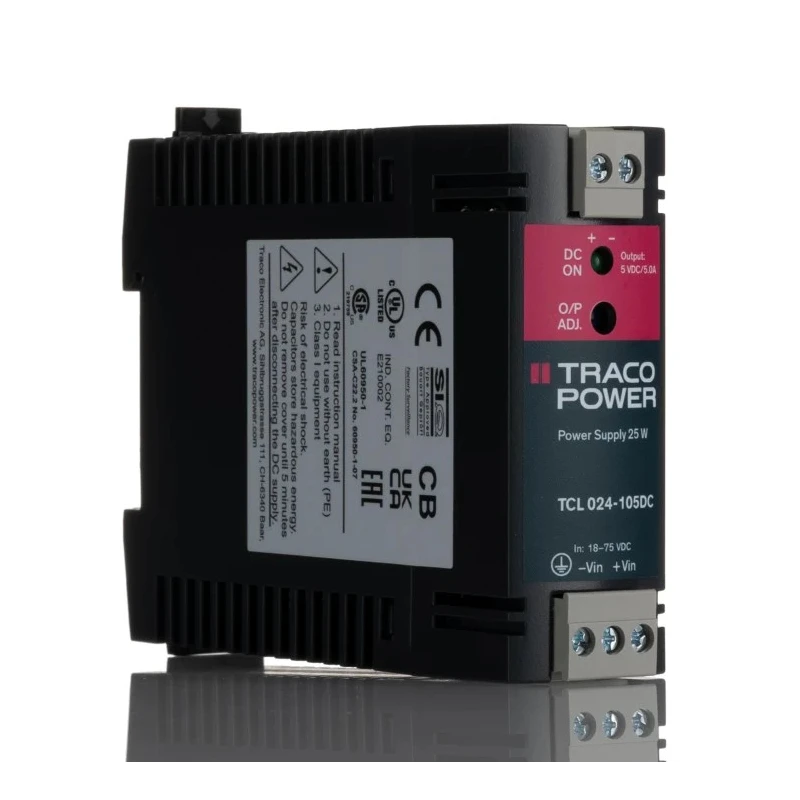 TRACOPOWER DC/DC Converter 5V DC Output, 5A, 18-75V DC Input, Operating -25°C to 70°C TCL 024-105 DC