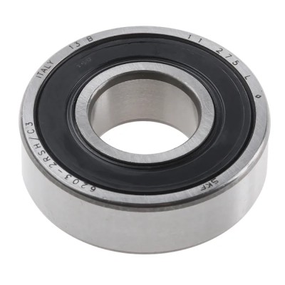 SKF Single Row Deep Groove Ball Bearing 17 mm ID, 40 mm OD, 12 mm Race Width, Sealed Cage 6203-2RSH/C3
