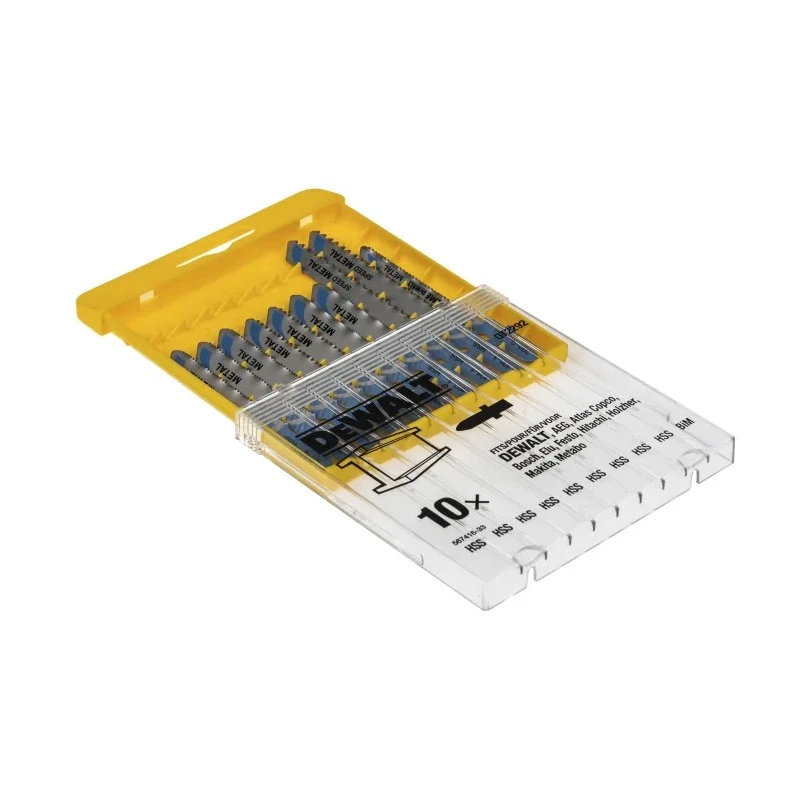 DeWALT Jigsaw Blade Set 10 Pieces Steel Wood Cutting 70mm Length DT2292-QZ