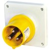 MENNEKES Yellow Industrial Power Connector Panel Mount 3P 32A 110V IP44