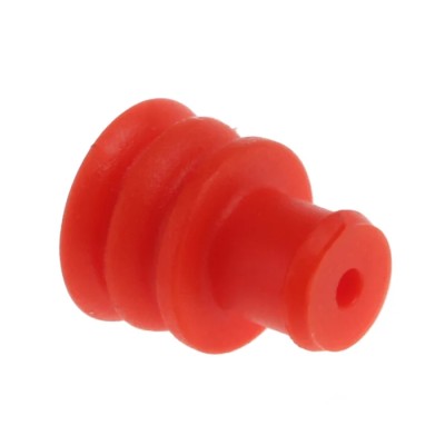 TE Connectivity Superseal Female Seal Plug Plug-In Connector Silicone Housing Red 6.3 x 6.3 x 7.8 mm 282081-1