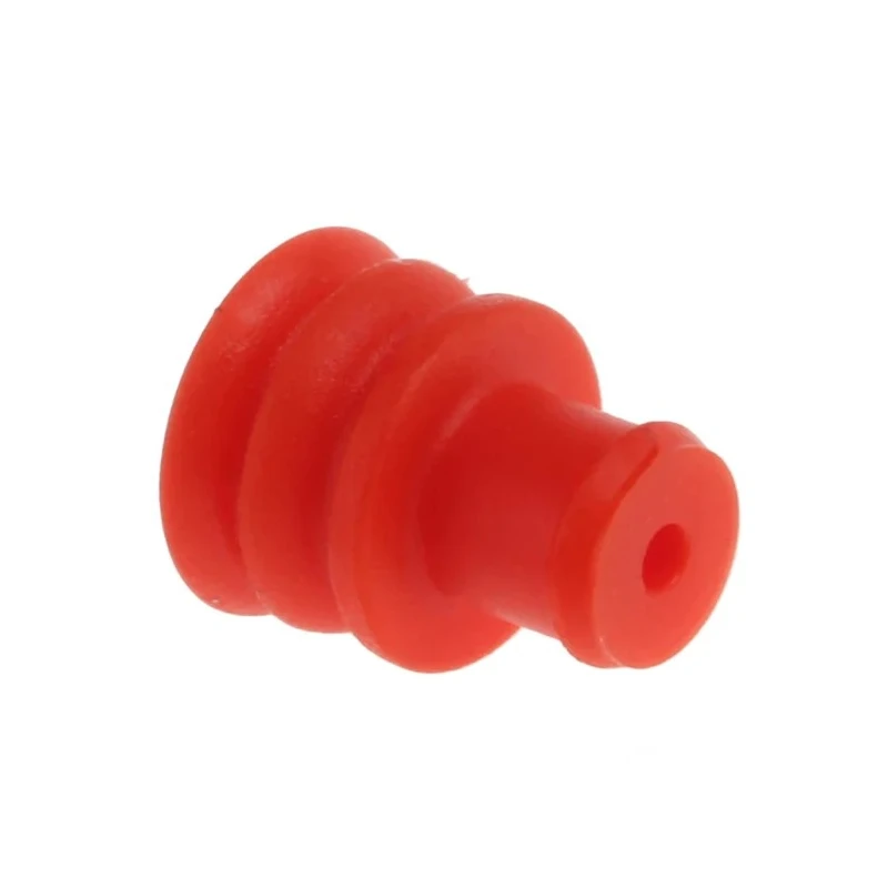 TE Connectivity Superseal Female Seal Plug Plug-In Connector Silicone Housing Red 6.3 x 6.3 x 7.8 mm 282081-1