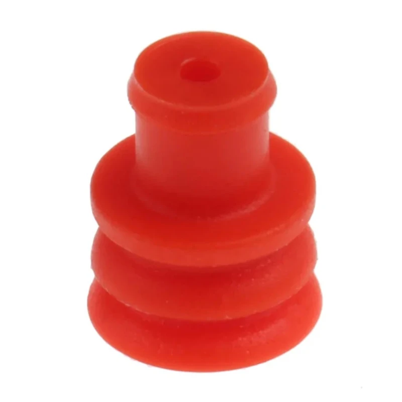 TE Connectivity Superseal Female Seal Plug Plug-In Connector Silicone Housing Red 6.3 x 6.3 x 7.8 mm 282081-1