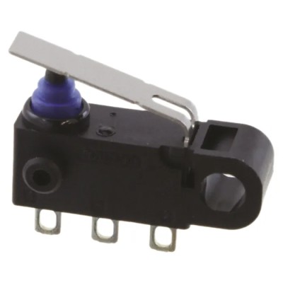 Omron Leaf Lever Micro Switch, Solder Terminal, 2A Contact Current, SPDT, IP67 Sealed Ultra Subminiature D2HW-C261H