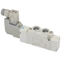 SMC Pneumatic Solenoid Valve 5/2 Single Solenoid G 1/4 Inch Port, 24V DC, 0.7 MPa Max Pressure SY7120-5DZ-02F-Q