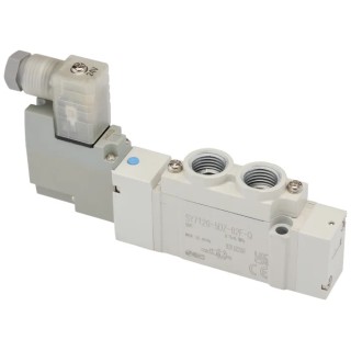 SMC Pneumatic Solenoid Valve 5/2 Single Solenoid G 1/4 Inch Port, 24V DC, 0.7 MPa Max Pressure SY7120-5DZ-02F-Q