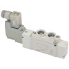 SMC Pneumatic Solenoid Valve 5/2 Single Solenoid G 1/4 Inch Port, 24V DC, 0.7 MPa Max Pressure SY7120-5DZ-02F-Q