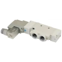 SMC Pneumatic Solenoid Valve 5/2 Single Solenoid G 1/4 Inch Port, 24V DC, 0.7 MPa Max Pressure SY7120-5DZ-02F-Q