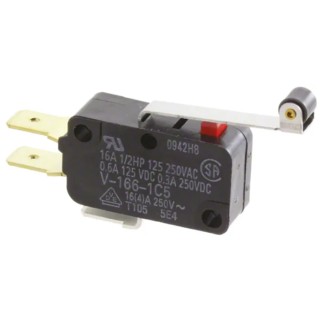 Omron Roller Lever Micro Switch, Solder Terminal, 16A Contact Current, 250 V AC, SPCO, IP40 V-166-1A5
