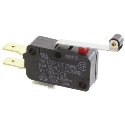 Omron Roller Lever Micro Switch, Solder Terminal, 16A Contact Current, 250 V AC, SPCO, IP40 V-166-1A5