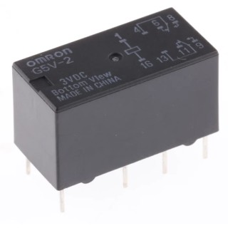 Omron PCB Signal Relay 3V dc Coil 2A DPDT G5V-2 3DC